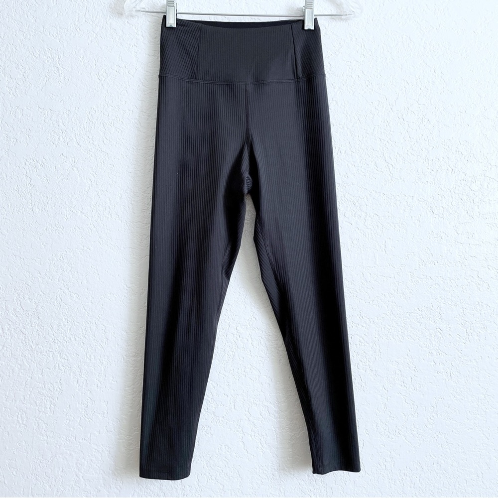 Girlfriend Collective Leggings High Rise Ribbed Black Active Athletic XS